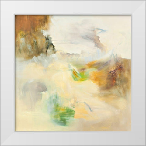 Buzkashi White Modern Wood Framed Art Print by Arana, Emilia