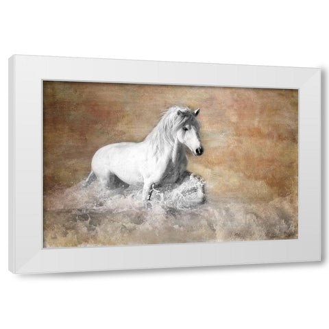 Jump The Wave White Modern Wood Framed Art Print by Asimow, Merrie