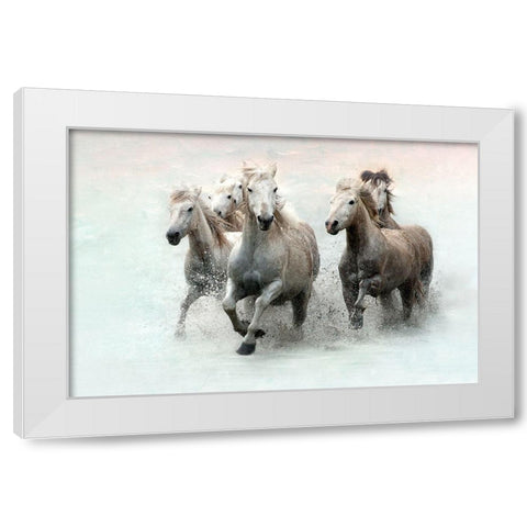 Run and Splash White Modern Wood Framed Art Print by Asimow, Merrie