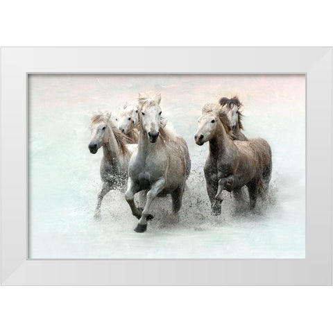 Run and Splash White Modern Wood Framed Art Print by Asimow, Merrie