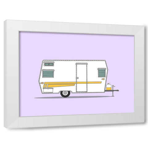 Aristocrat Camper White Modern Wood Framed Art Print by Annie Bailey Art