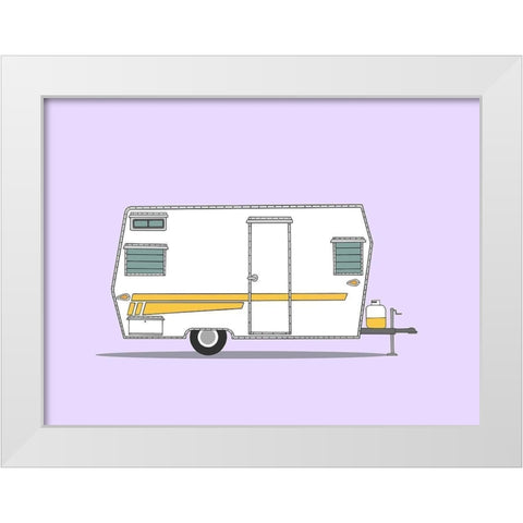 Aristocrat Camper White Modern Wood Framed Art Print by Annie Bailey Art