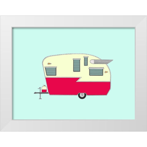 Shasta Airflyte White Modern Wood Framed Art Print by Annie Bailey Art