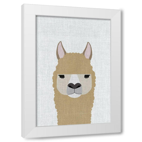 Alpaca White Modern Wood Framed Art Print by Annie Bailey Art