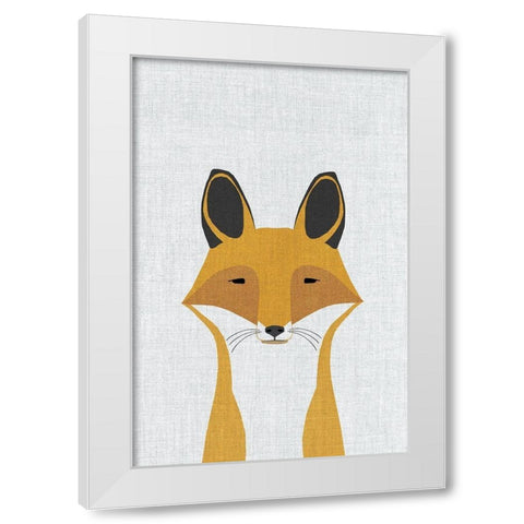 Foxy White Modern Wood Framed Art Print by Annie Bailey Art
