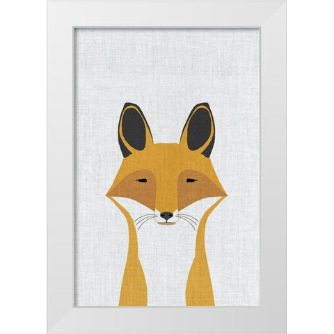 Foxy White Modern Wood Framed Art Print by Annie Bailey Art