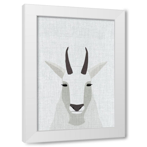Mountain Goat White Modern Wood Framed Art Print by Annie Bailey Art