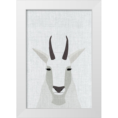 Mountain Goat White Modern Wood Framed Art Print by Annie Bailey Art