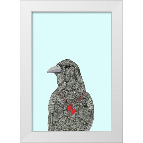 Broken Heart White Modern Wood Framed Art Print by Annie Bailey Art