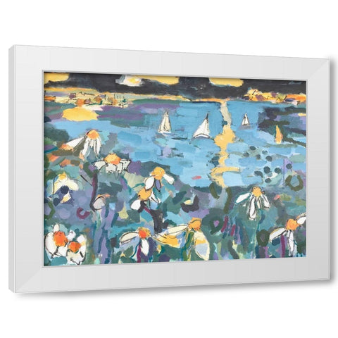 Yachting White Modern Wood Framed Art Print by Anders, Per