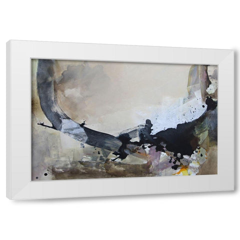 Balance Beam White Modern Wood Framed Art Print by Alattar, Lina