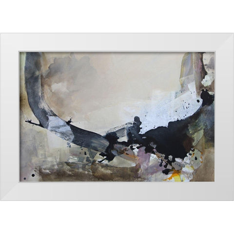 Balance Beam White Modern Wood Framed Art Print by Alattar, Lina