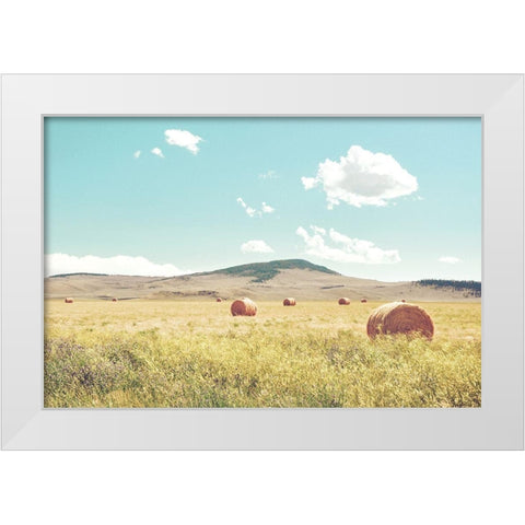 A Day in the Fields White Modern Wood Framed Art Print by Annie Bailey Art