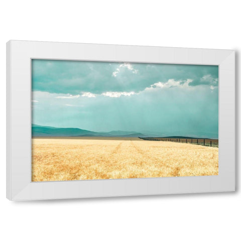 Harvest Shadow White Modern Wood Framed Art Print by Annie Bailey Art