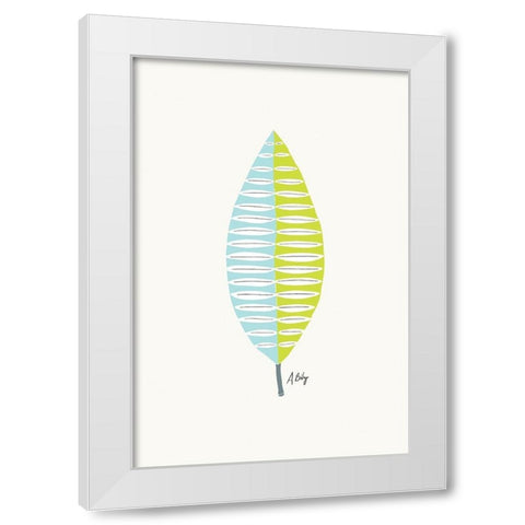 Mid Mod Leaf No. 1 White Modern Wood Framed Art Print by Annie Bailey Art