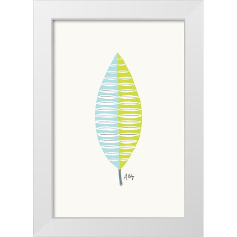 Mid Mod Leaf No. 1 White Modern Wood Framed Art Print by Annie Bailey Art