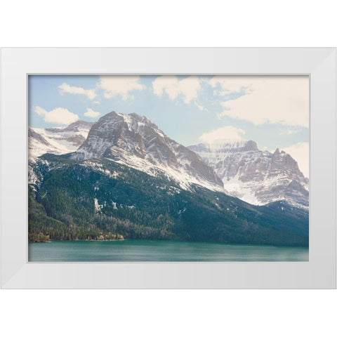 Saint Mary Lake White Modern Wood Framed Art Print by Annie Bailey Art