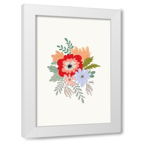Spring Flowers White Modern Wood Framed Art Print by Annie Bailey Art