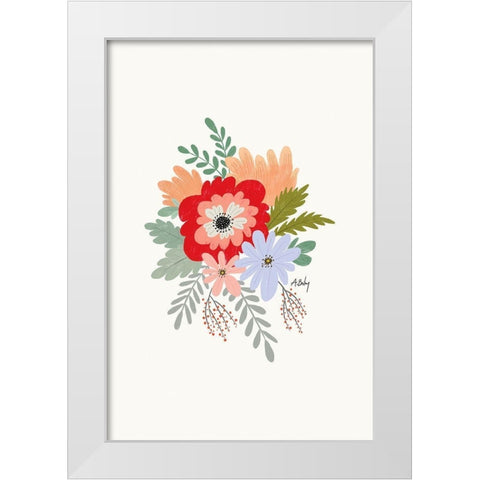Spring Flowers White Modern Wood Framed Art Print by Annie Bailey Art
