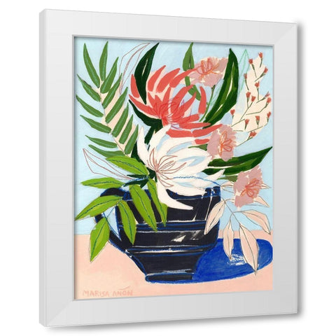 Spring Florals 6 White Modern Wood Framed Art Print by Anon, Marisa