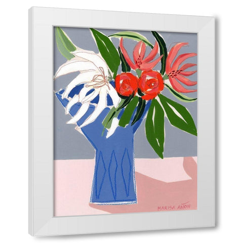 Spring Florals 10 White Modern Wood Framed Art Print by Anon, Marisa