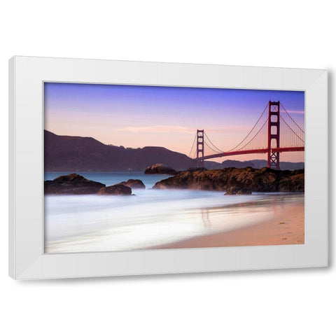 The Bridge White Modern Wood Framed Art Print by Artemiadi, Dora