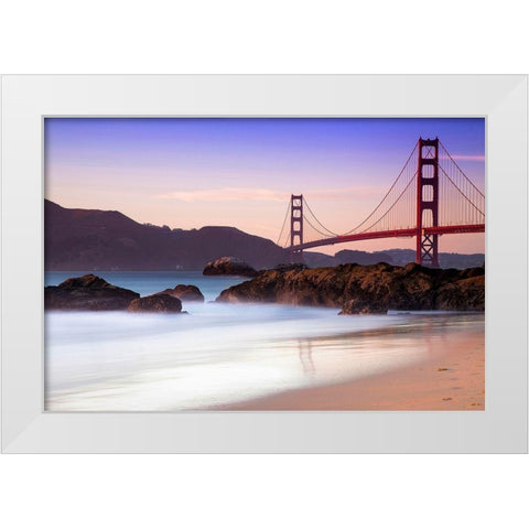 The Bridge White Modern Wood Framed Art Print by Artemiadi, Dora
