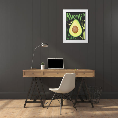 Kitchen Avocado White Modern Wood Framed Art Print by Ayse