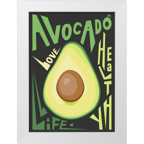 Kitchen Avocado White Modern Wood Framed Art Print by Ayse