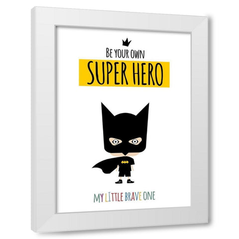 Superhero One White Modern Wood Framed Art Print by Ayse
