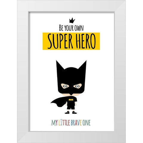Superhero One White Modern Wood Framed Art Print by Ayse