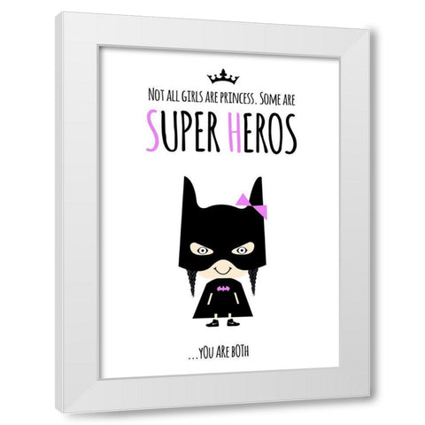 Superhero Two White Modern Wood Framed Art Print by Ayse