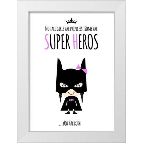 Superhero Two White Modern Wood Framed Art Print by Ayse
