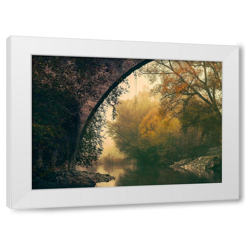 Mystic River White Modern Wood Framed Art Print by Artemiadi, Dora