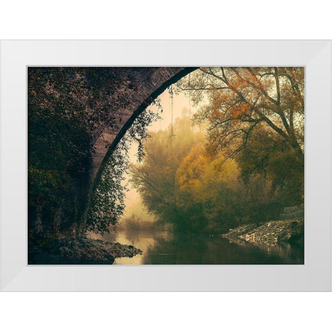 Mystic River White Modern Wood Framed Art Print by Artemiadi, Dora