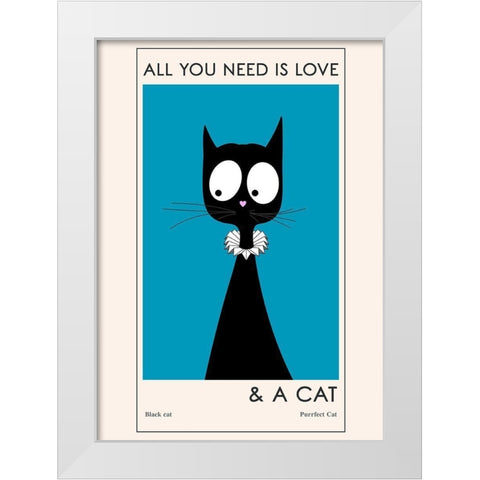 All You Need Is Love White Modern Wood Framed Art Print by Ayse