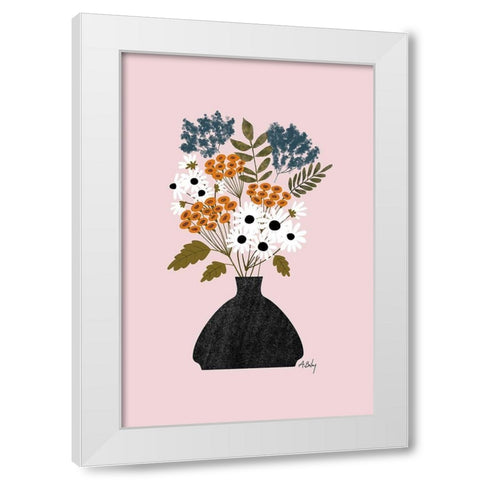 Summer Wildflowers White Modern Wood Framed Art Print by Annie Bailey Art
