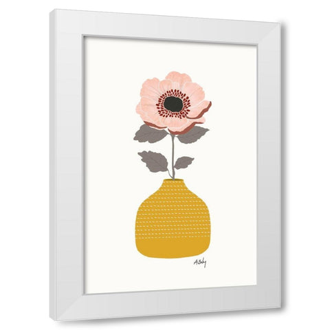 Flower Dream White Modern Wood Framed Art Print by Annie Bailey Art
