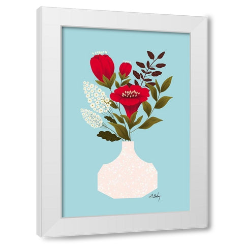 Everything Lovely White Modern Wood Framed Art Print by Annie Bailey Art