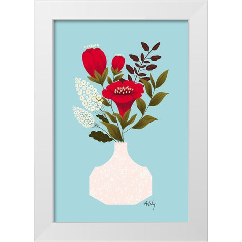 Everything Lovely White Modern Wood Framed Art Print by Annie Bailey Art