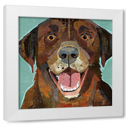 Chocolate Lab White Modern Wood Framed Art Print by Anderson, Traci