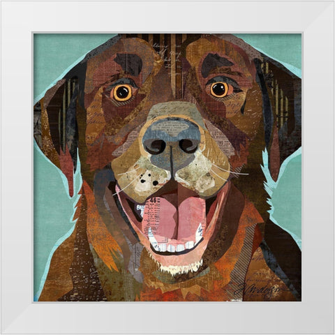 Chocolate Lab White Modern Wood Framed Art Print by Anderson, Traci