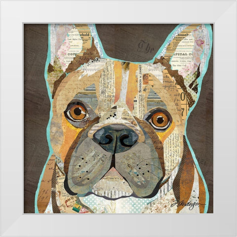 French Bulldog White Modern Wood Framed Art Print by Anderson, Traci