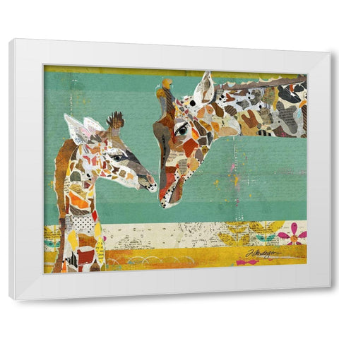 Giraffe and Calf White Modern Wood Framed Art Print by Anderson, Traci