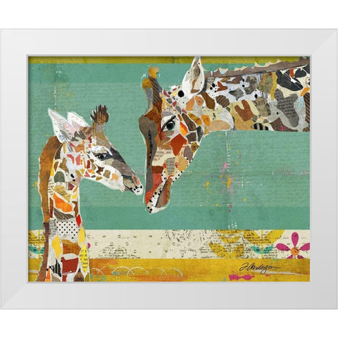 Giraffe and Calf White Modern Wood Framed Art Print by Anderson, Traci