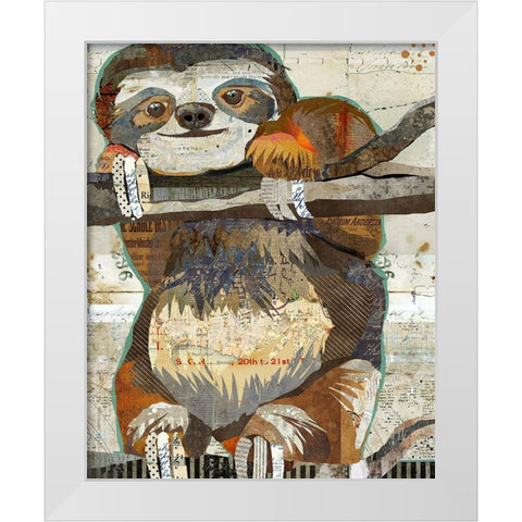 Sloth White Modern Wood Framed Art Print by Anderson, Traci