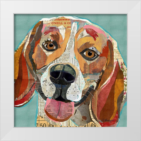 Beagle White Modern Wood Framed Art Print by Anderson, Traci