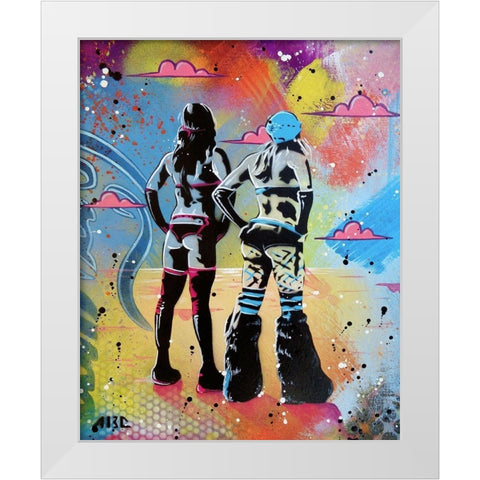 Burner Girls 2 White Modern Wood Framed Art Print by AbcArtAttack