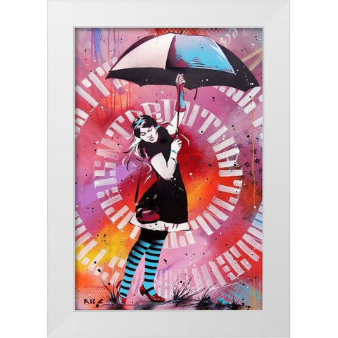 Waiting For The Storm White Modern Wood Framed Art Print by AbcArtAttack