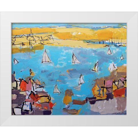 Grab Your Life White Modern Wood Framed Art Print by Anders, Per